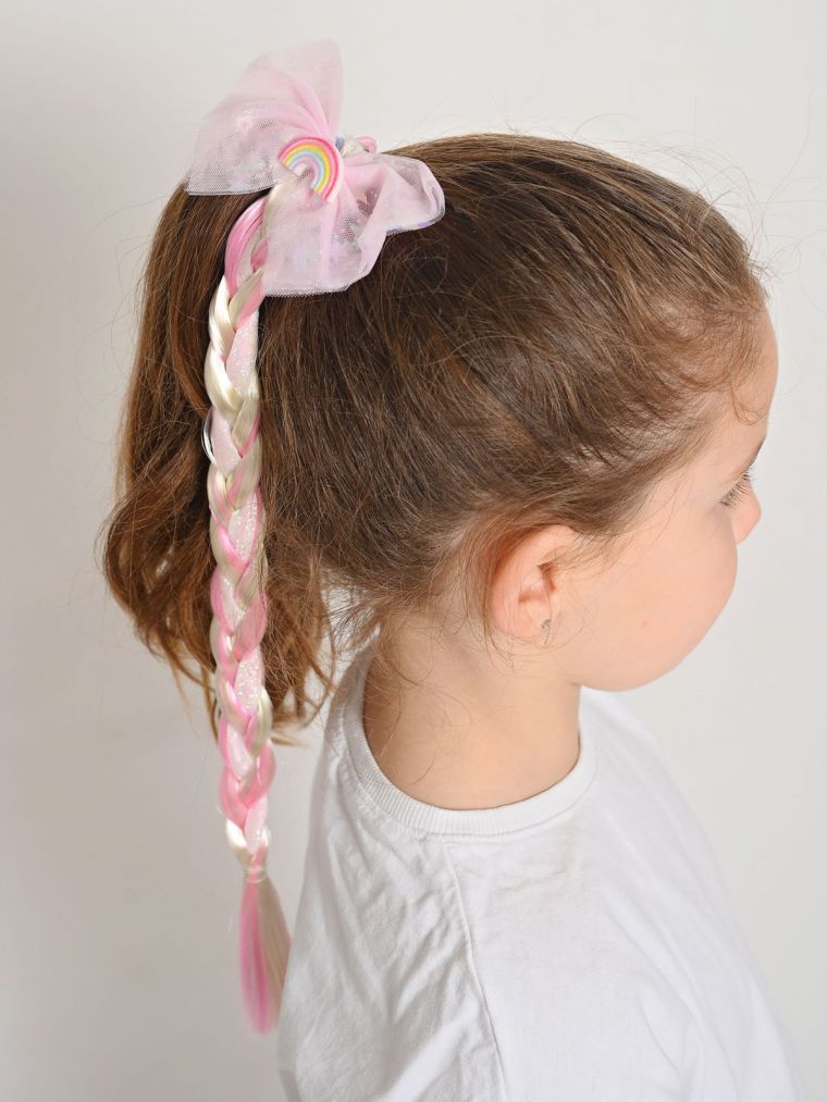 גומיה לשיער צמה קשת בענן